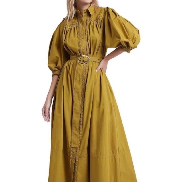 🛑 SOLD 🛑 AJE Casablanca Puff Sleeve Shirt Dress Olive • Size 4 • RRP $495 - Picture 8 of 14